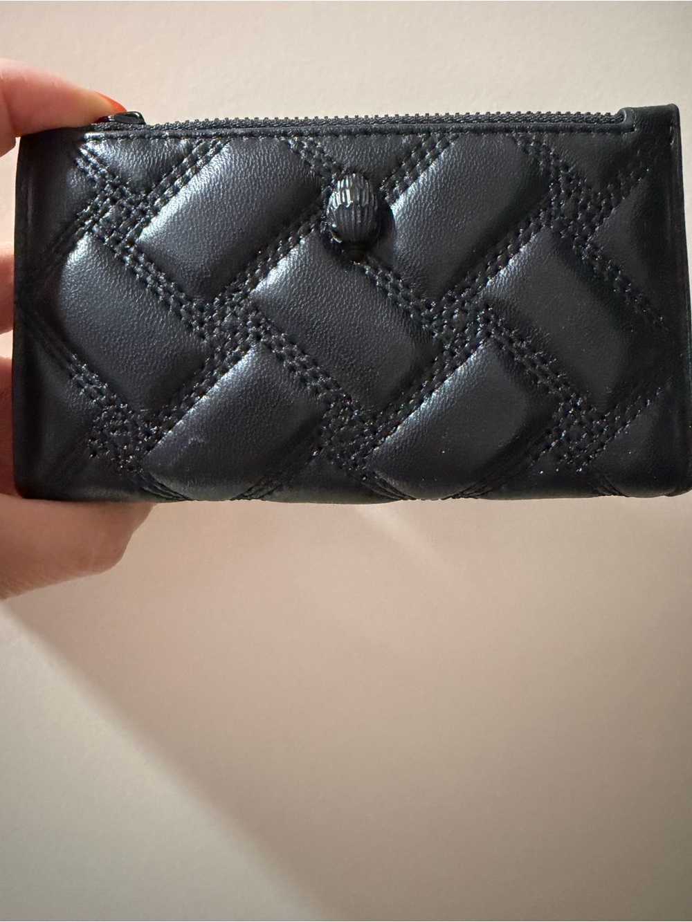 Kurt Geiger Black Quilted Zip Wallet